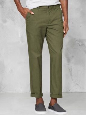 Men's Olive Green Casual Chino Pants